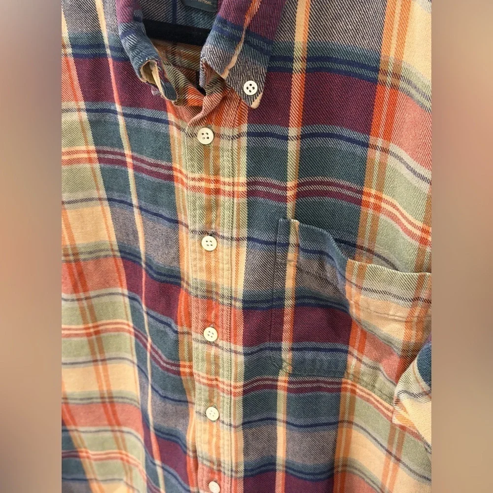 J.CREW Plaid Flannel Button-Down Shirt – XL